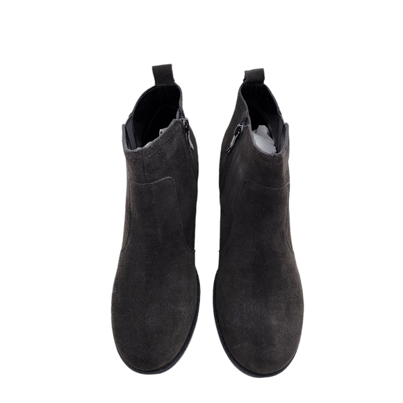 Easy Spirt Women's Gazer Round Toe Block Heel Zip-Up Leather Booties - 10 - Picture 3 of 9